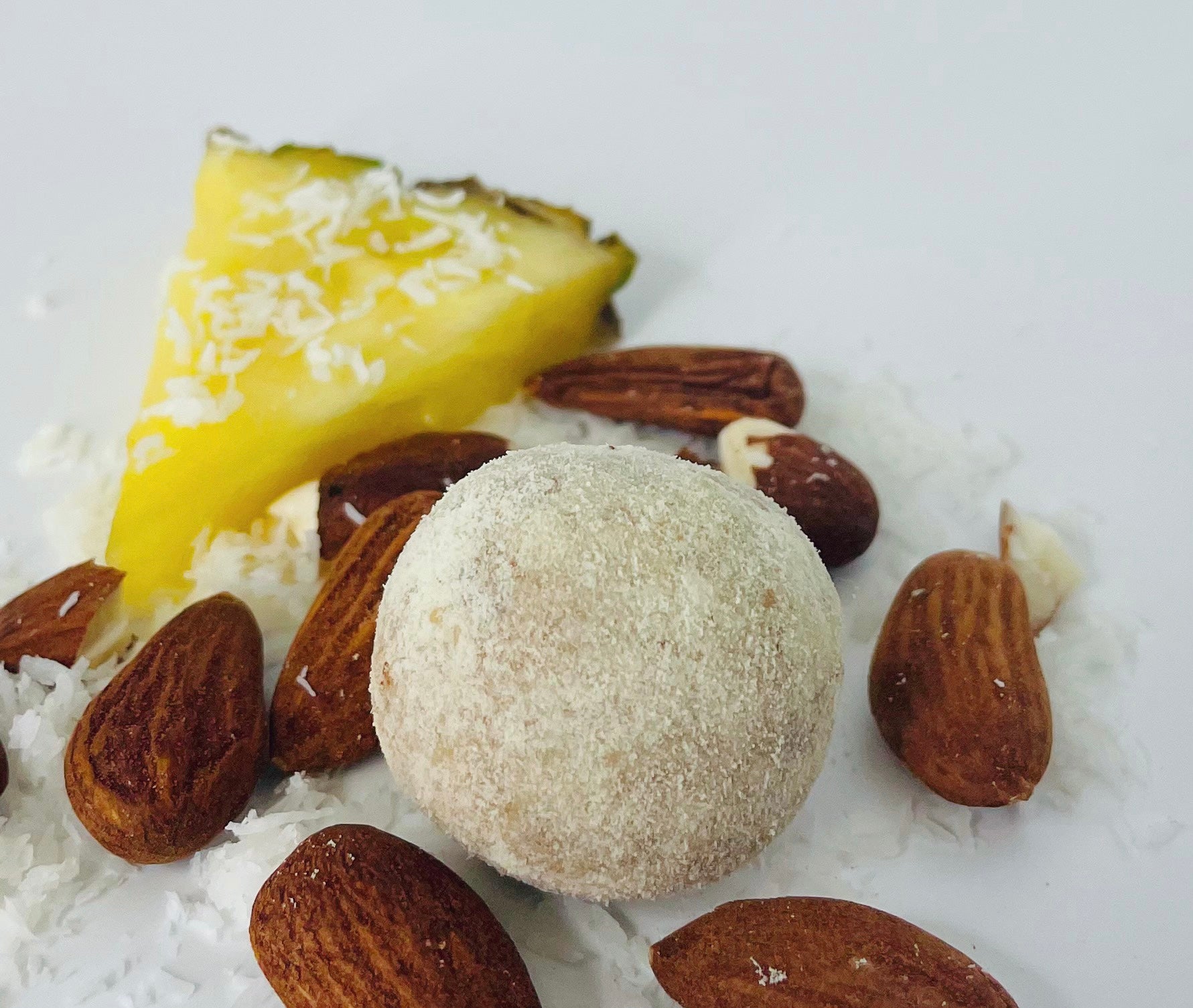 Pineapple Coconut Prebiotic Protein Bites
